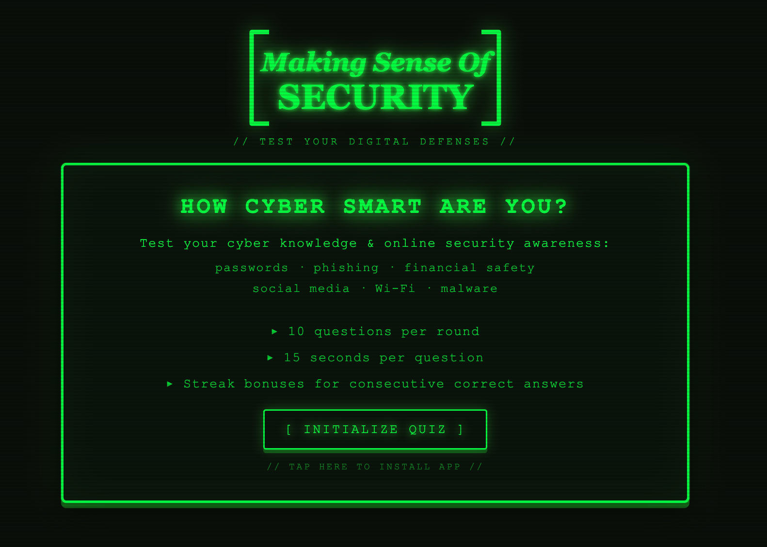 Cyber Trivia Game App - Making Sense Of Security