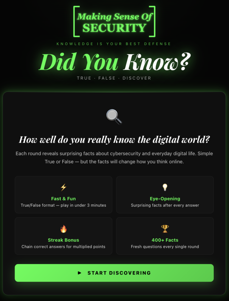 Did You Know Cybersecurity Facts- Making Sense Of Security