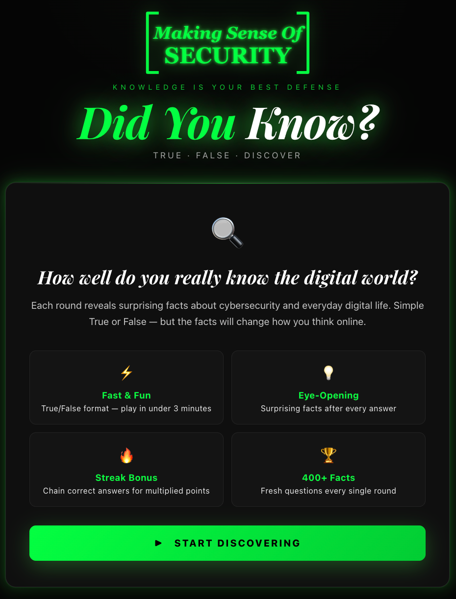 Did You Know Cybersecurity Facts- Making Sense Of Security