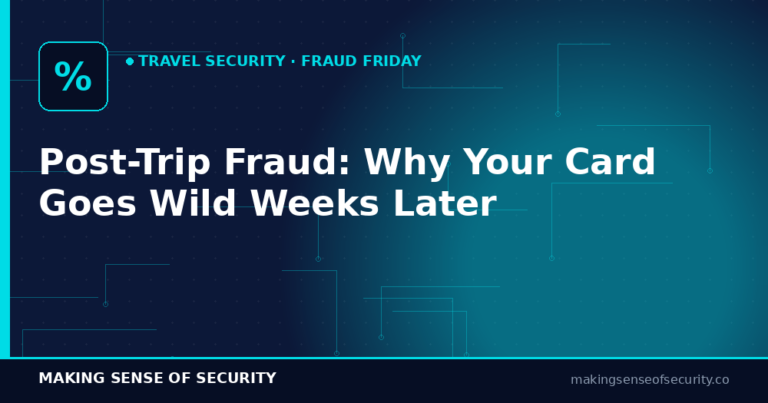 Post-trip credit card fraud weeks after vacation — Making Sense of Security