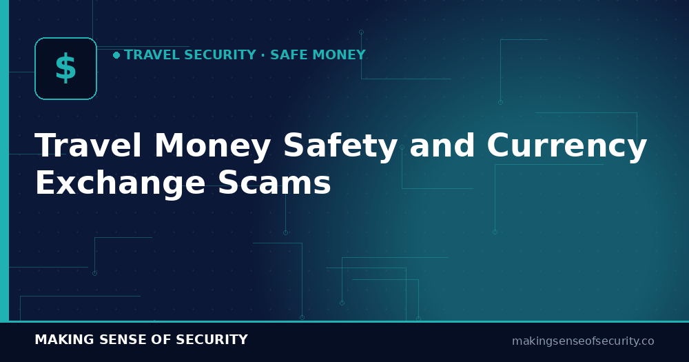 Travel money safety, currency exchange scams, and skim-proof cards for vacation banking — Making Sense of Security