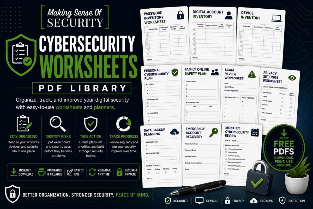 cybersecurity worksheets library - Making Sense Of Security